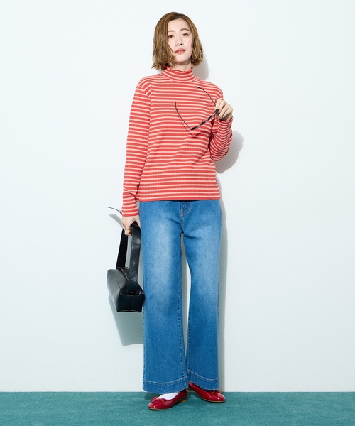 Petit Honfleur（プチオンフルール）の「メローボーダークシュネックT（Tシャツ/カットソー・レディース・グレー/ネイビー/ホワイト/レッド・M/L）」の20枚目の写真