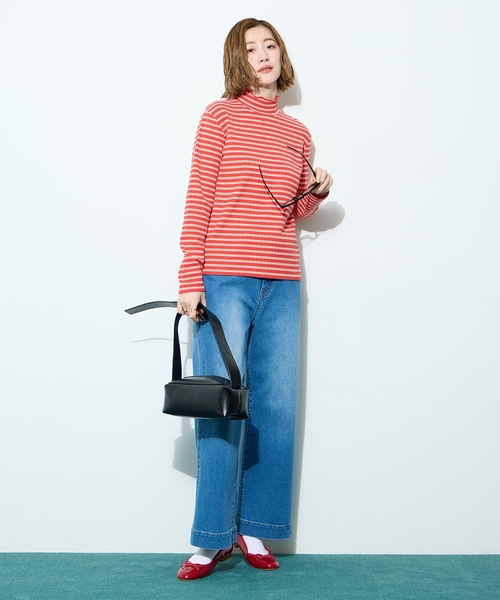 Petit Honfleur（プチオンフルール）の「メローボーダークシュネックT（Tシャツ/カットソー・レディース・グレー/ネイビー/ホワイト/レッド・M/L）」の21枚目の写真