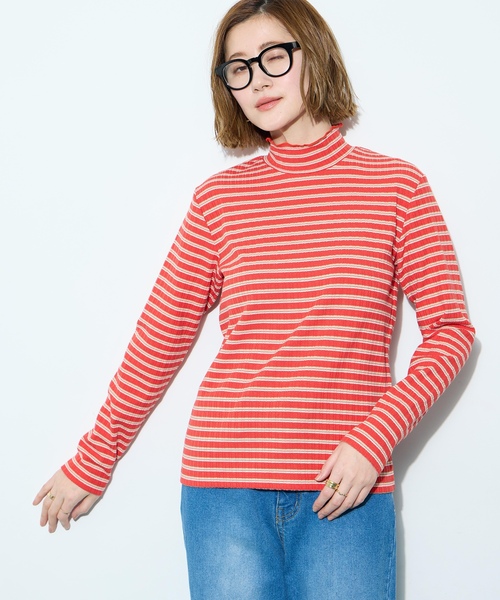 Petit Honfleur（プチオンフルール）の「メローボーダークシュネックT（Tシャツ/カットソー・レディース・グレー/ネイビー/ホワイト/レッド・M/L）」の4枚目の写真