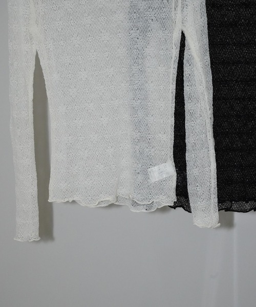 chuclla(チュクラ)の「シアーメッシュハイネックトップス chw26s090(Tシャツ/カットソー・レディース・ブラック/ホワイト・FREE)」の21枚目の写真