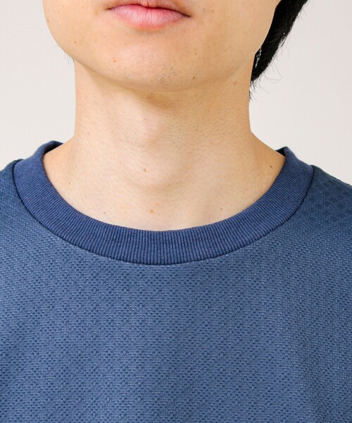 GLOSTER(グロスター)の「【素材で魅せる】フクレリンクスジャガードロンT(Tシャツ/カットソー・メンズ・ホワイト/ブラック/ブルー・L/M/S)」の16枚目の写真