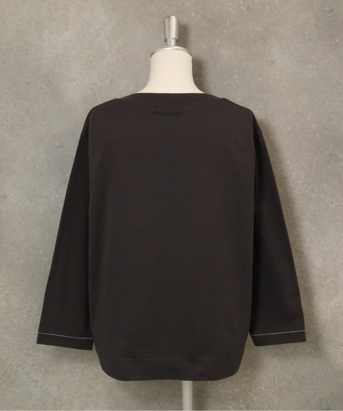 STUDIO PICONE(スタジオピッコーネ)の「ラメ刺繍UV速乾七分袖プルオーバー(Tシャツ/カットソー・レディース・ベージュ/ホワイト×グレー/ホワイト×ピンク/グレー・LL/L/M)」の5枚目の写真