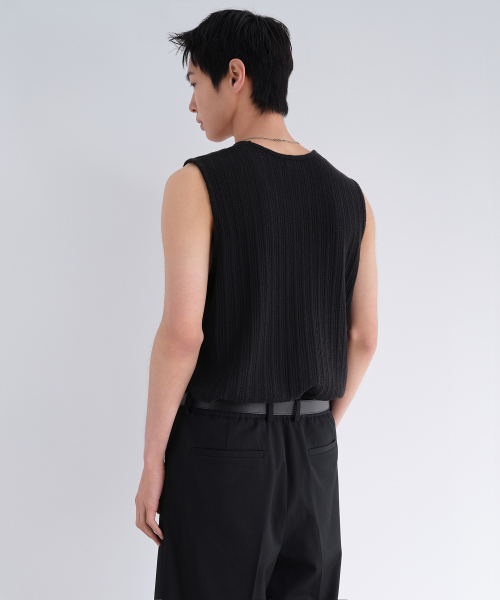 MUSINSA STANDARD（ムシンサスタンダード）の「クロシェスリーブレストップ [ブラック]（Tシャツ/カットソー・メンズ・その他・X-LARGE/LARGE/MEDIUM/XX-LARGE/SMALL/XXX-LARGE）」の4枚目の写真