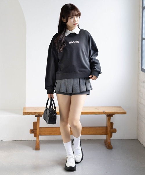 clear（クリア）の「ロゴプリントスウェット[カジュアル 着回し抜群 大人]≪新作≫（スウェット・レディース・オフホワイト/ブラック・F）」の9枚目の写真