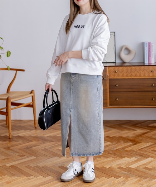 clear（クリア）の「ロゴプリントスウェット[カジュアル 着回し抜群 大人]≪新作≫（スウェット・レディース・オフホワイト/ブラック・F）」の6枚目の写真