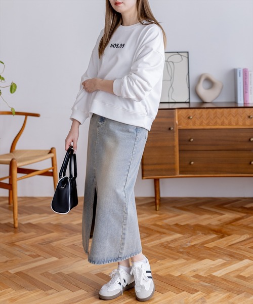 clear（クリア）の「ロゴプリントスウェット[カジュアル 着回し抜群 大人]≪新作≫（スウェット・レディース・オフホワイト/ブラック・F）」の7枚目の写真