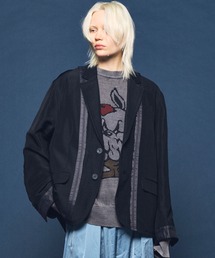 セール】Lace Fabric Docking Jacket/レースドッキングジャケット