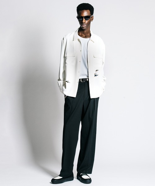 CRIMIE（クライミー）の「TAILORED TROUSERS _ PIN STRIPE EASY CARE（スラックス・メンズ・ブラック/チャコールグレー・S/M/L/XL）」の3枚目の写真