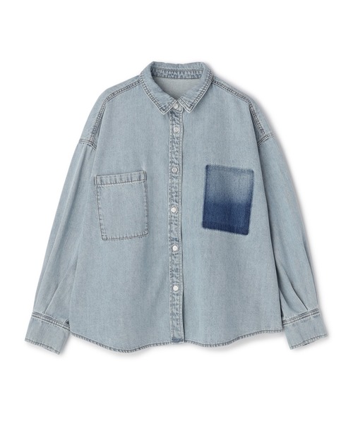 CROSS FUNCTION(クロスファンクション)の「《撥水》FRESH DENIM ポケットデザインデニムシャツ【CROSS FUNCTION/クロスファンクション】(シャツ/ブラウス・レディース・サックスブルー/インディゴブルー・LL/L/M)」の22枚目の写真