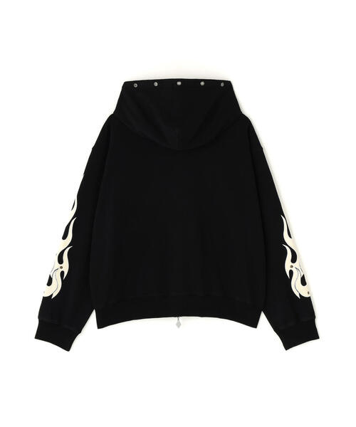 SUPPLIER/サプライヤー/Fire Tribal Leather Patch Zip Hoodie