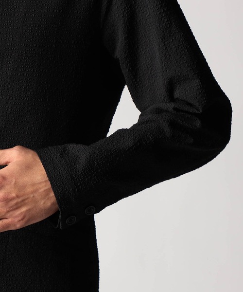 NICOLE CLUB FOR MEN（ニコルクラブフォーメン）の「サッカーチェック　ノーカラージャケット（その他アウター・メンズ・ネイビー/ブラック・MEDIUM/LARGE/X-LARGE）」の8枚目の写真