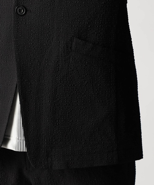 NICOLE CLUB FOR MEN（ニコルクラブフォーメン）の「サッカーチェック　ノーカラージャケット（その他アウター・メンズ・ネイビー/ブラック・MEDIUM/LARGE/X-LARGE）」の10枚目の写真