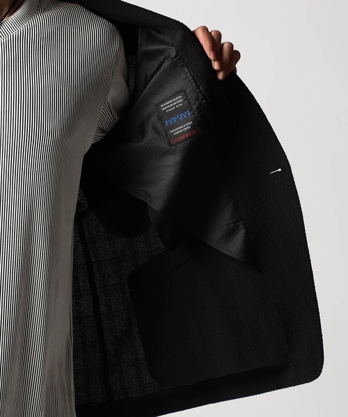 NICOLE CLUB FOR MEN（ニコルクラブフォーメン）の「サッカーチェック　ノーカラージャケット（その他アウター・メンズ・ネイビー/ブラック・MEDIUM/LARGE/X-LARGE）」の13枚目の写真