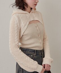 mline | [mline]ショートニット フーディーSET(ニット/セーター)