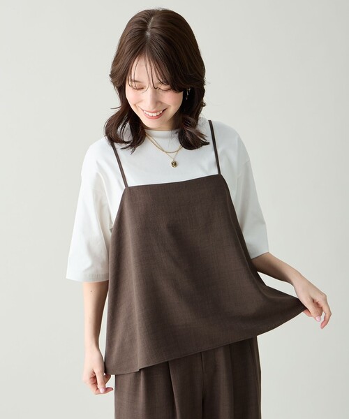 ANY（エニィ）の「【2SET】2WAYビスチェ×ワイドパンツセットアップ（セットアップ・レディース・ダークブラウン系/ネイビー系・LARGE/MEDIUM）」の13枚目の写真