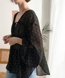 希少／残り１点‼️【新品 完売】大人フェミニン♪水玉 ブラウス 透け感♡6分丈 楽天市場】水玉 ブラウス（レディースファッション）の通販