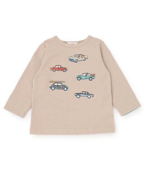 sense of wonder（センスオブワンダー）の「リバティクルマ刺しゅう長袖Tシャツ（Tシャツ/カットソー・キッズ・ブルー/グレー・110cm/100cm/90cm/80ｃｍ/120cm）」の2枚目の写真