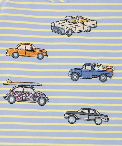 sense of wonder（センスオブワンダー）の「リバティクルマ刺しゅう長袖Tシャツ（Tシャツ/カットソー・キッズ・ブルー/グレー・110cm/100cm/90cm/80ｃｍ/120cm）」の5枚目の写真