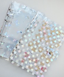 Jelly moo（ジェリームー）の「【 Jelly moo / ジェリームー 】 A6サイズ リボン ドット ホログラムバインダー シール手帳 / シール帳 ( 10リフィル付き )（ステッカー/テープ）」