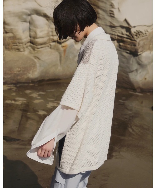 Etrarium(エトラリウム)の「KAKERA Knit shirt(Tシャツ/カットソー・レディース・オフホワイト・FREE)」の2枚目の写真
