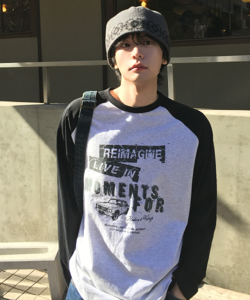 MINDBRIDGE(マインドブリッジ)の「ラグランオーバーサイズ長袖Tシャツ - 2カラー(Tシャツ/カットソー・メンズ・ネイビー/グレー・100/95/105)」の3枚目の写真