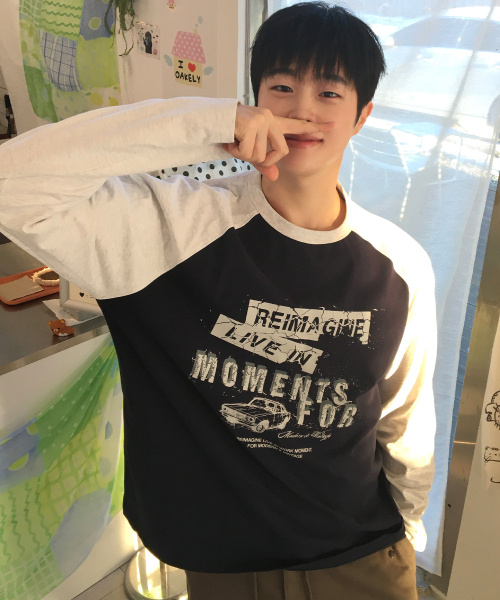 MINDBRIDGE(マインドブリッジ)の「ラグランオーバーサイズ長袖Tシャツ - 2カラー(Tシャツ/カットソー・メンズ・ネイビー/グレー・100/95/105)」の6枚目の写真