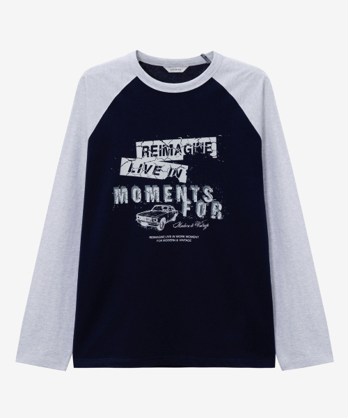 MINDBRIDGE(マインドブリッジ)の「ラグランオーバーサイズ長袖Tシャツ - 2カラー(Tシャツ/カットソー・メンズ・ネイビー/グレー・100/95/105)」の9枚目の写真