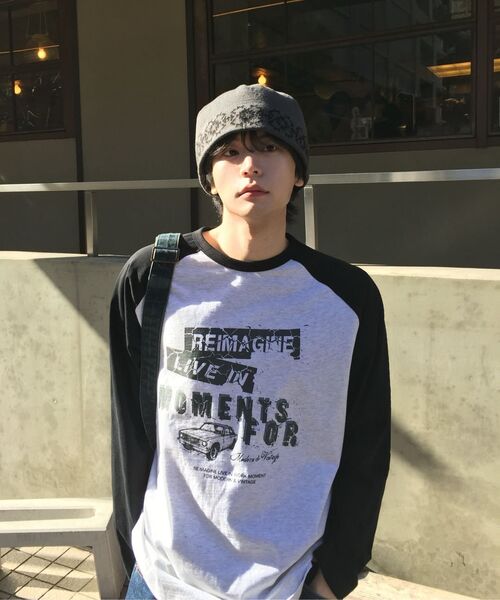 MINDBRIDGE(マインドブリッジ)の「ラグランオーバーサイズ長袖Tシャツ - 2カラー(Tシャツ/カットソー・メンズ・ネイビー/グレー・100/95/105)」の13枚目の写真