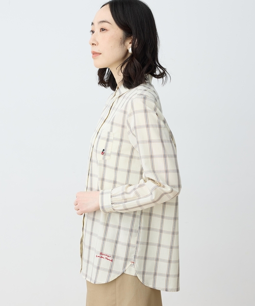 DECOY SINCE 1981（デコイシンスイチキュウハチイチ）の「【chiyoさんコラボ】ロンドンマーチチェックブラウス【オーガニックコットン100%】（シャツ/ブラウス・レディース・ベージュ/ネイビー・9号/11号/13号）」の4枚目の写真