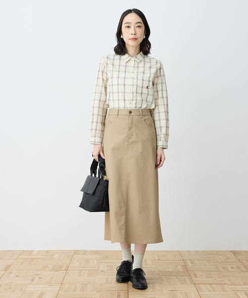 DECOY SINCE 1981（デコイシンスイチキュウハチイチ）の「【chiyoさんコラボ】ロンドンマーチチェックブラウス【オーガニックコットン100%】（シャツ/ブラウス・レディース・ベージュ/ネイビー・9号/11号/13号）」の9枚目の写真