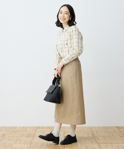 DECOY SINCE 1981（デコイシンスイチキュウハチイチ）の「【chiyoさんコラボ】ロンドンマーチチェックブラウス【オーガニックコットン100%】（シャツ/ブラウス・レディース・ベージュ/ネイビー・9号/11号/13号）」の10枚目の写真