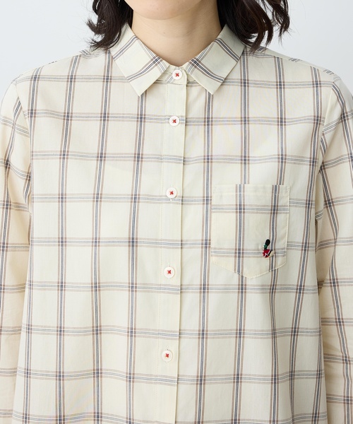 DECOY SINCE 1981（デコイシンスイチキュウハチイチ）の「【chiyoさんコラボ】ロンドンマーチチェックブラウス【オーガニックコットン100%】（シャツ/ブラウス・レディース・ベージュ/ネイビー・9号/11号/13号）」の11枚目の写真