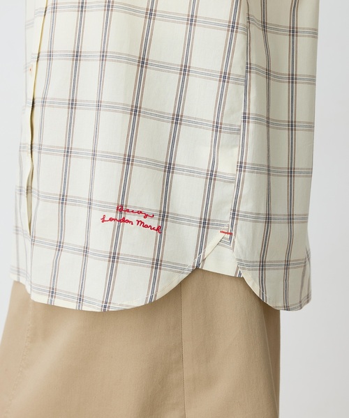DECOY SINCE 1981（デコイシンスイチキュウハチイチ）の「【chiyoさんコラボ】ロンドンマーチチェックブラウス【オーガニックコットン100%】（シャツ/ブラウス・レディース・ベージュ/ネイビー・9号/11号/13号）」の13枚目の写真