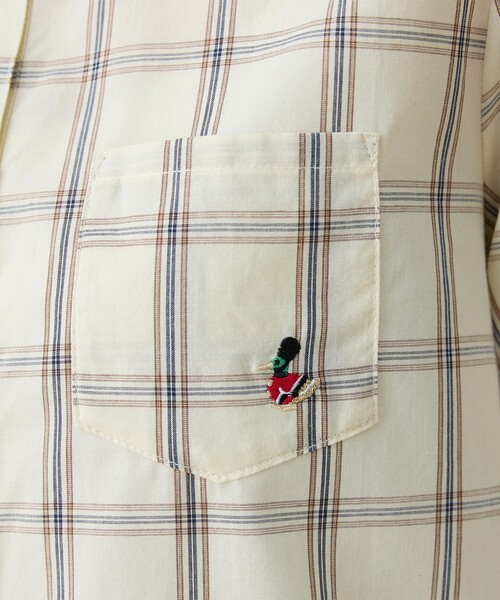 DECOY SINCE 1981（デコイシンスイチキュウハチイチ）の「【chiyoさんコラボ】ロンドンマーチチェックブラウス【オーガニックコットン100%】（シャツ/ブラウス・レディース・ベージュ/ネイビー・9号/11号/13号）」の14枚目の写真