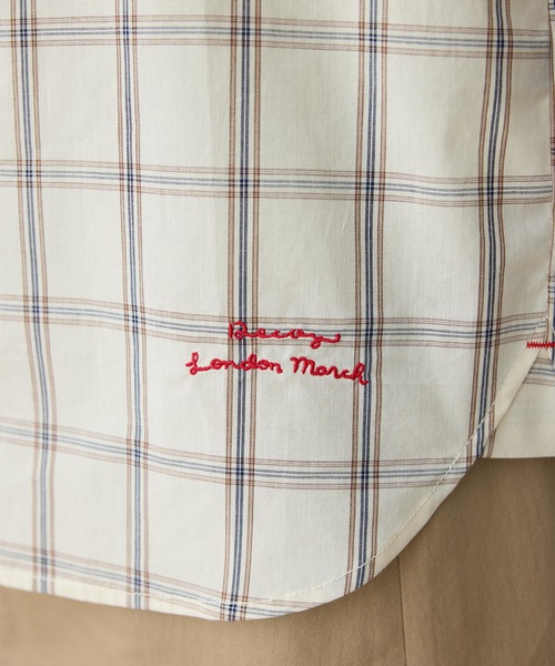 DECOY SINCE 1981（デコイシンスイチキュウハチイチ）の「【chiyoさんコラボ】ロンドンマーチチェックブラウス【オーガニックコットン100%】（シャツ/ブラウス・レディース・ベージュ/ネイビー・9号/11号/13号）」の15枚目の写真