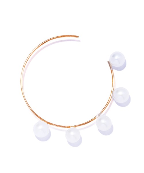 les bonbon(ルボンボン)の「【les bon bon】flotter pearl hoop pierce S/フロテ パール フープ ピアス S 片耳 BOB912(ピアス(片耳用)・レディース・ホワイト・FREE)」の2枚目の写真
