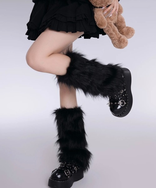 VIBGYOR(ヴィブジョー)の「レディース フェイクファールーズソックス 平成ギャル Y2K 韓国(BDS)(ソックス/靴下・レディース・ブラック/ホワイト・FREE)」の2枚目の写真