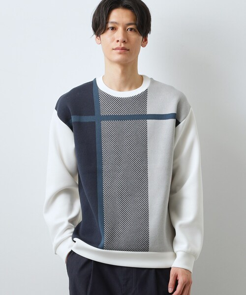 THE SHOP TK (ザ ショップ ティーケー )の「チェック柄ダンボール スウェット 洗濯機OK(Tシャツ/カットソー・メンズ・ホワイト系4/ホワイト系8/ベージュ系1・04/03/02)」の20枚目の写真