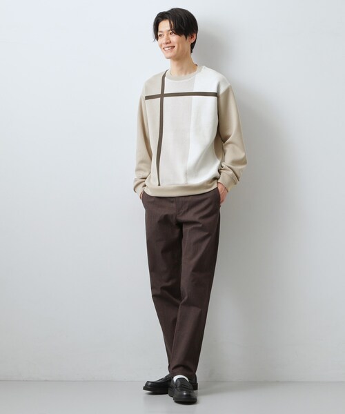 THE SHOP TK (ザ ショップ ティーケー )の「チェック柄ダンボール スウェット 洗濯機OK(Tシャツ/カットソー・メンズ・ホワイト系4/ホワイト系8/ベージュ系1・04/03/02)」の15枚目の写真