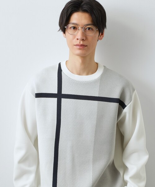 THE SHOP TK (ザ ショップ ティーケー )の「チェック柄ダンボール スウェット 洗濯機OK(Tシャツ/カットソー・メンズ・ホワイト系4/ホワイト系8/ベージュ系1・04/03/02)」の13枚目の写真