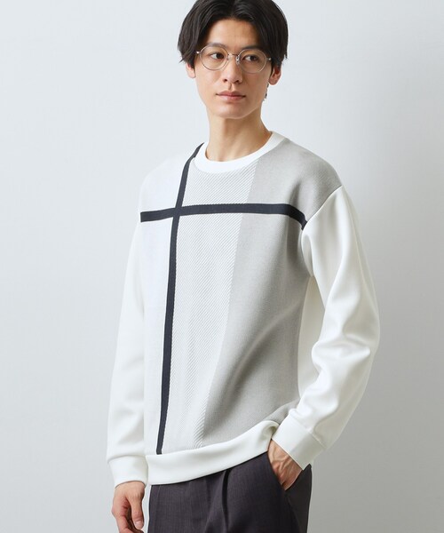 THE SHOP TK (ザ ショップ ティーケー )の「チェック柄ダンボール スウェット 洗濯機OK(Tシャツ/カットソー・メンズ・ホワイト系4/ホワイト系8/ベージュ系1・04/03/02)」の12枚目の写真