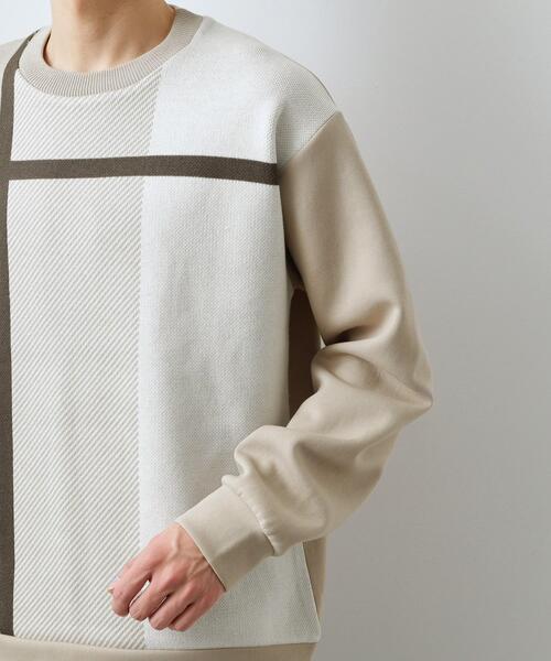 THE SHOP TK (ザ ショップ ティーケー )の「チェック柄ダンボール スウェット 洗濯機OK(Tシャツ/カットソー・メンズ・ホワイト系4/ホワイト系8/ベージュ系1・04/03/02)」の6枚目の写真