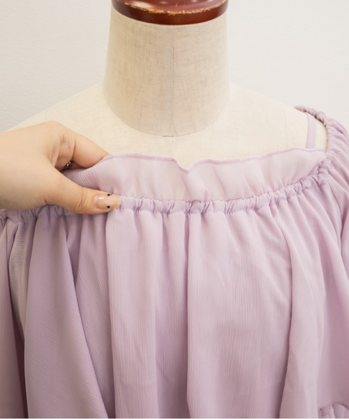 CLETTE(クレット)の「CLETTEオリジナル2WAYネックフリルブラウス(シャツ/ブラウス・レディース・ピンク/アイボリー/ブルー・3L/LL/4L)」の19枚目の写真