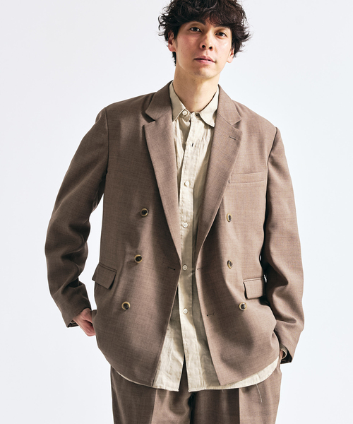 417 EDIFICE（フォーワンセブンエディフィス）の「【EVALET / エバレット】メッシュWジャケット "セットアップ着用可能"（テーラードジャケット・メンズ・グレー/チャコールグレー/ベージュ・MEDIUM/SMALL/X-LARGE/LARGE）」の3枚目の写真