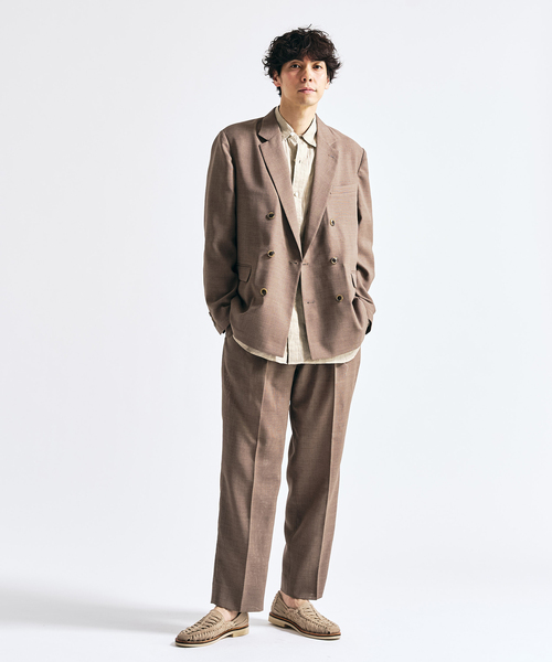 417 EDIFICE（フォーワンセブンエディフィス）の「【EVALET / エバレット】メッシュWジャケット "セットアップ着用可能"（テーラードジャケット・メンズ・グレー/チャコールグレー/ベージュ・MEDIUM/SMALL/X-LARGE/LARGE）」の6枚目の写真