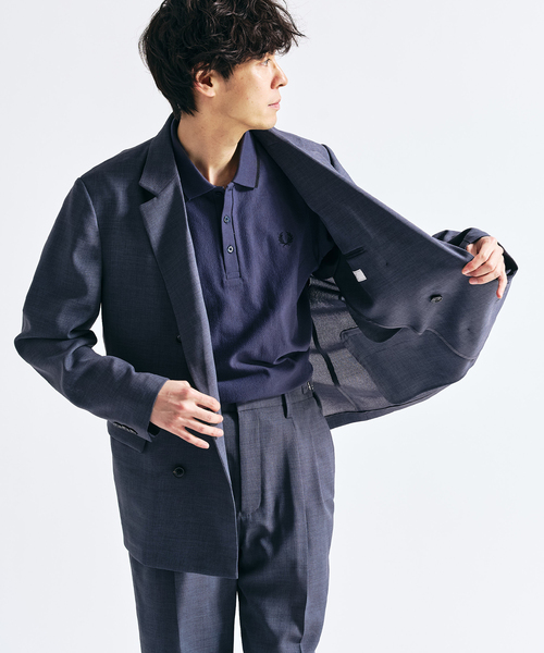 417 EDIFICE（フォーワンセブンエディフィス）の「【EVALET / エバレット】メッシュWジャケット "セットアップ着用可能"（テーラードジャケット・メンズ・グレー/チャコールグレー/ベージュ・MEDIUM/SMALL/X-LARGE/LARGE）」の11枚目の写真