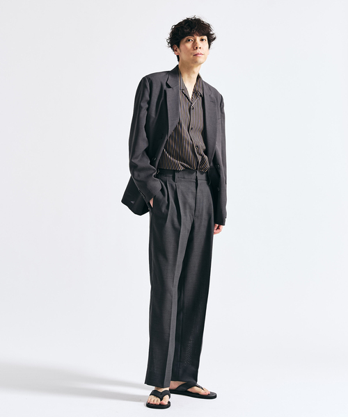 417 EDIFICE（フォーワンセブンエディフィス）の「【EVALET / エバレット】メッシュWジャケット "セットアップ着用可能"（テーラードジャケット・メンズ・グレー/チャコールグレー/ベージュ・MEDIUM/SMALL/X-LARGE/LARGE）」の19枚目の写真