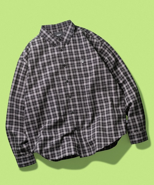 HUF(ハフ)の「MEGABLAST PLAID LS SHIRT(シャツ/ブラウス・メンズ・ブラック/ピンク系その他・S/M/L/XL/XXL)」の1枚目の写真