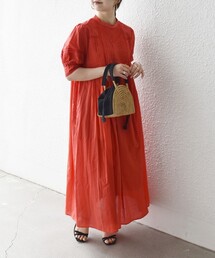 SHIPS any（シップス エニィ）の「SHIPS any:〈洗濯機可能〉キャンブリック レース ピンタック パフスリーブ ワンピース（ワンピース）」