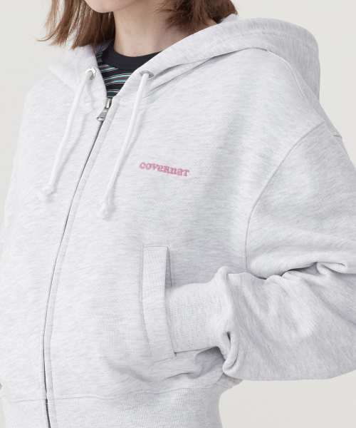 COVERNAT WOMAN(カバーナットウーマン)の「ウーマンリボンクロップフードジップアップヘザーグレー(パーカー・レディース・その他・WS/WM)」の9枚目の写真
